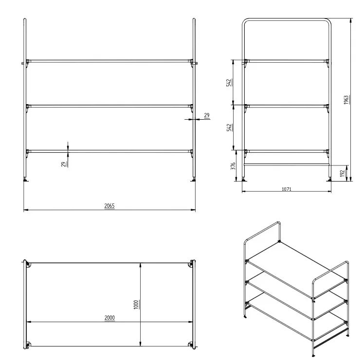 Three-tier modular bed — 2